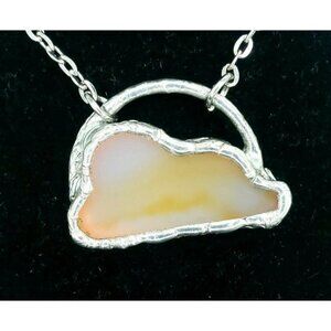 Orange cloud necklace handmade